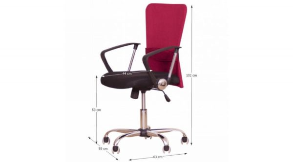 Irodai szék, fekete piros, AEX 1