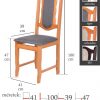 Lina-szék-méretrajz
