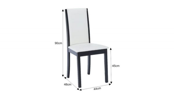 venis new szék wenge – fehér textilbőr méretei