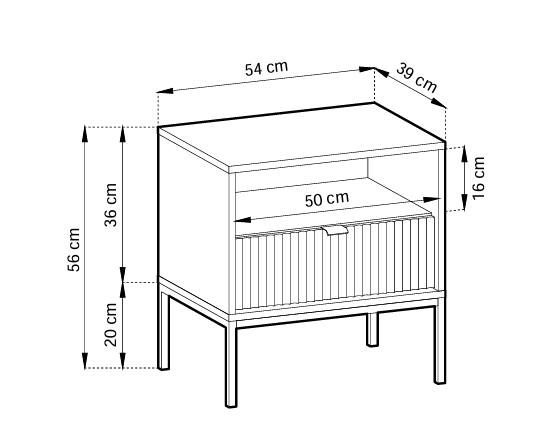 Nova éjjeliszekrény 54 széles