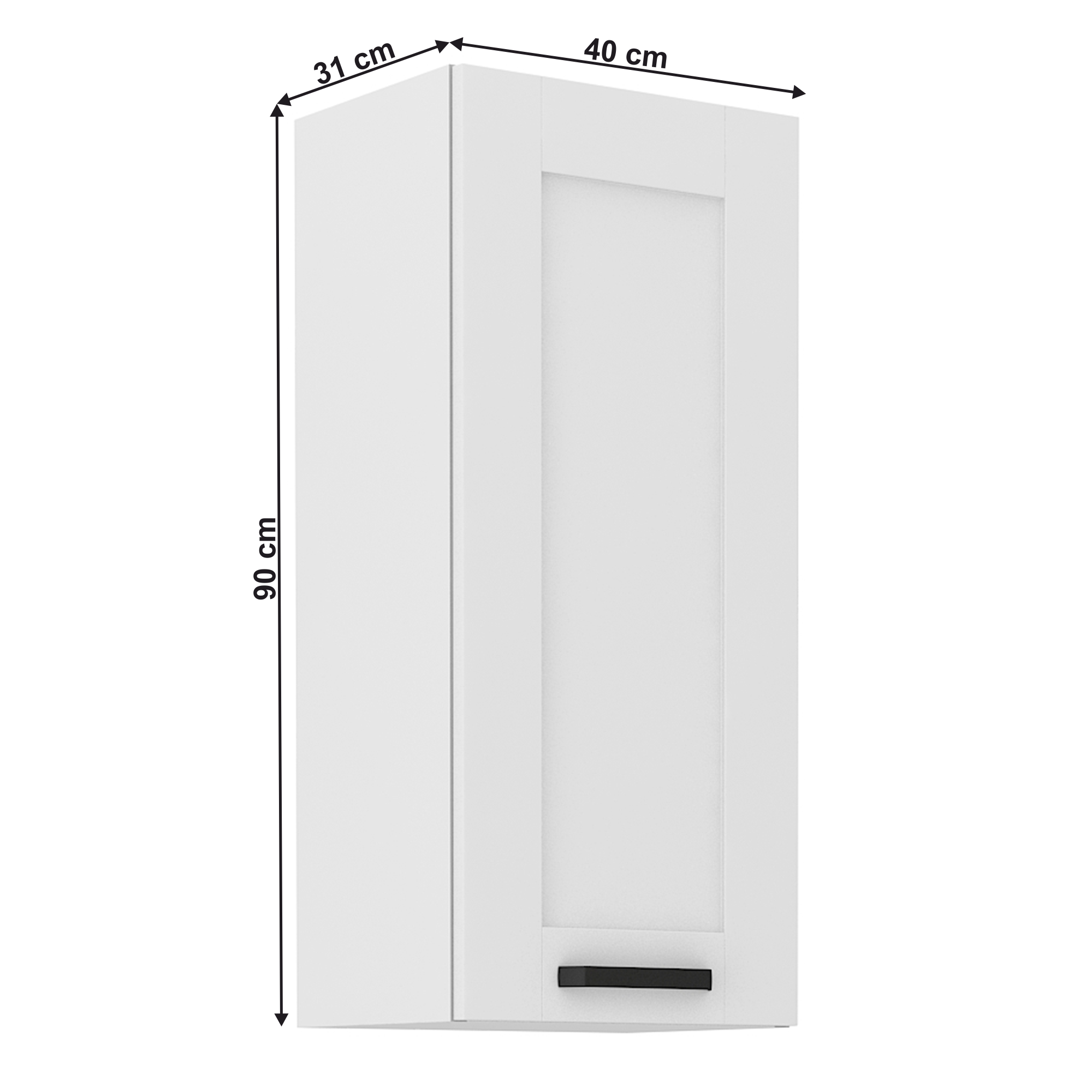 Felső szekrény, fehér, LULA 40 G-90 1F
