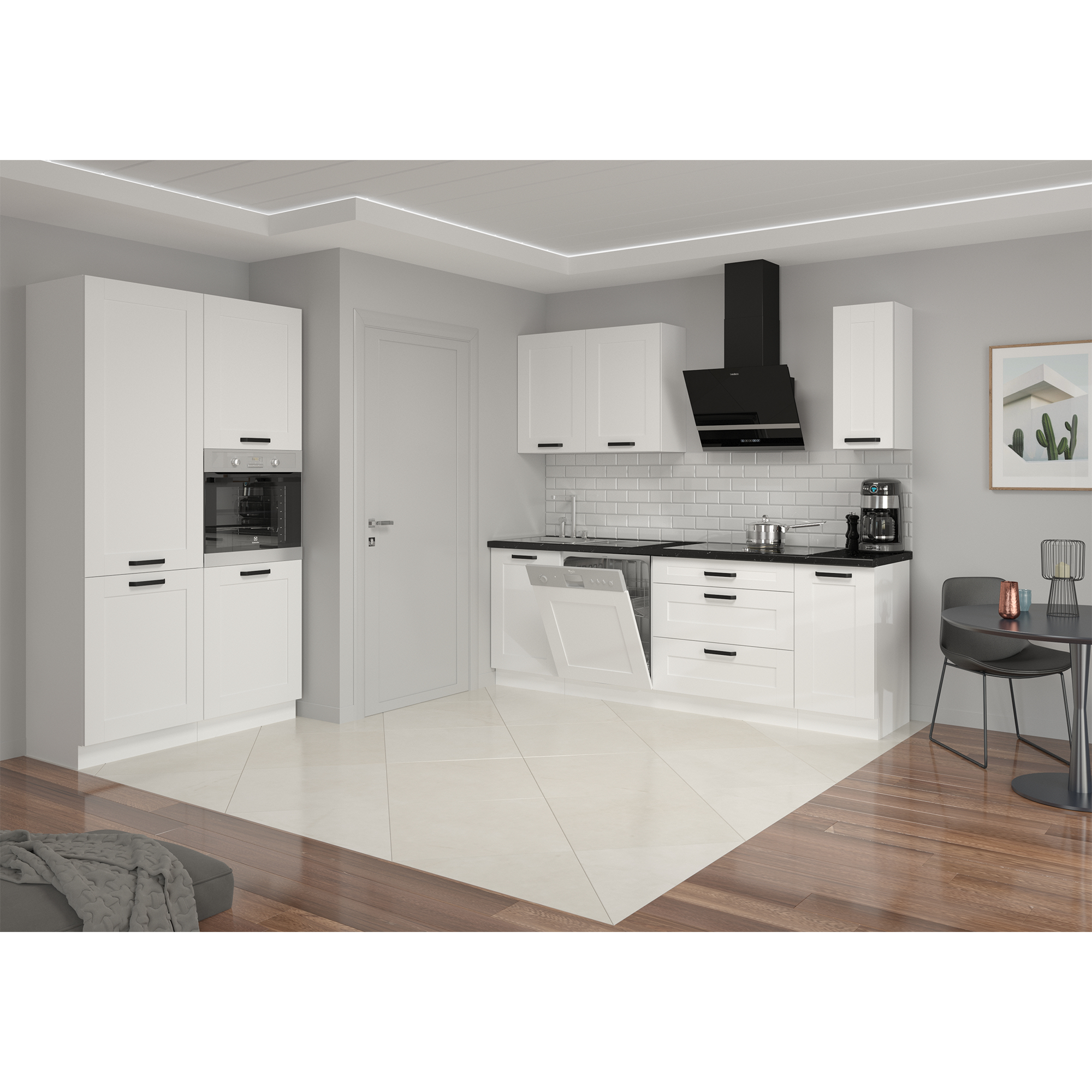 Magas szekrény, artisan tölgy/fehér, LULA 60 DK-210 2F