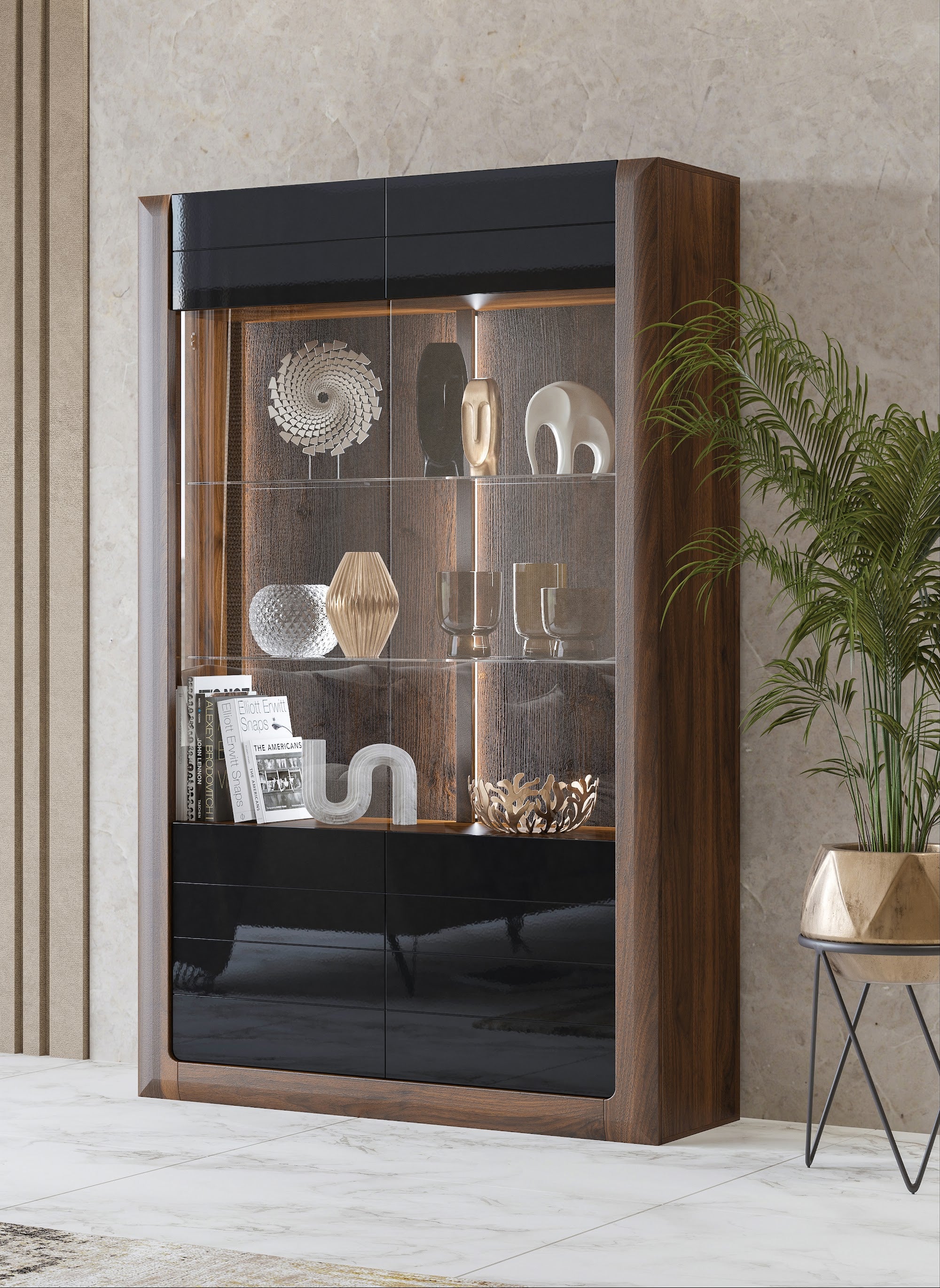 Moneta vitrines szekrény 129 széles