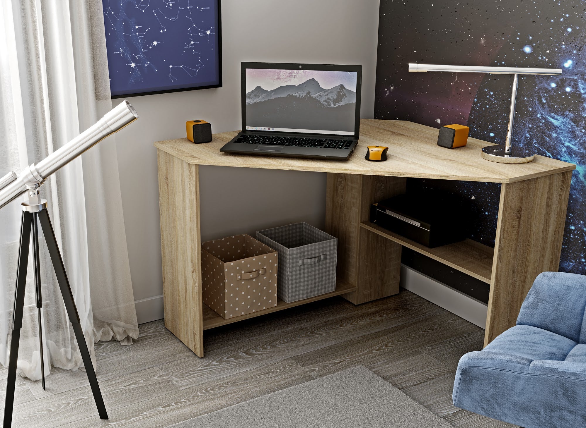Piana sarok íróasztal 80x80
