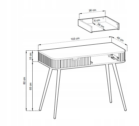 Amarello fésülködőasztal 80x49
