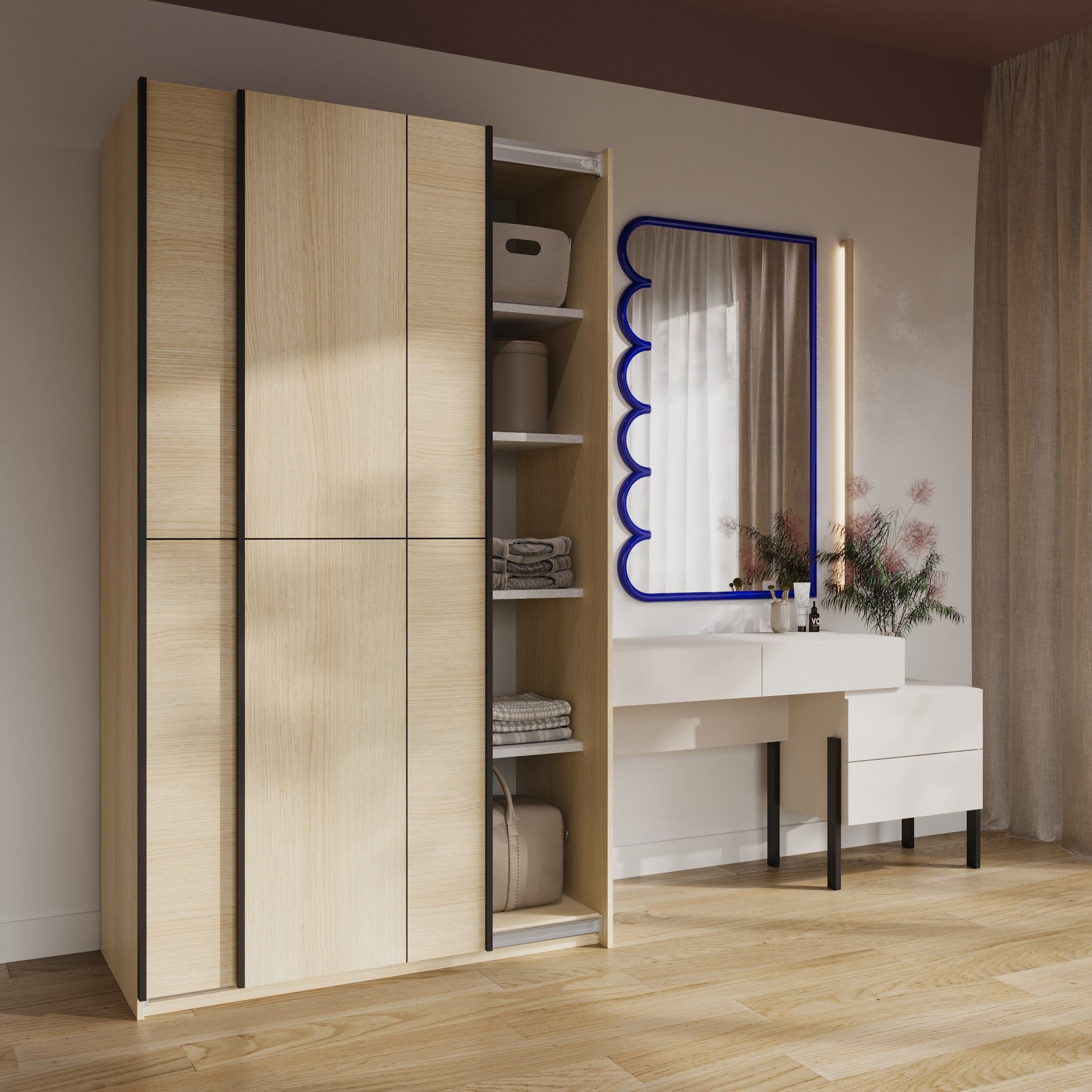 Salernia tolóajtós gardróbszekrény 120 széles