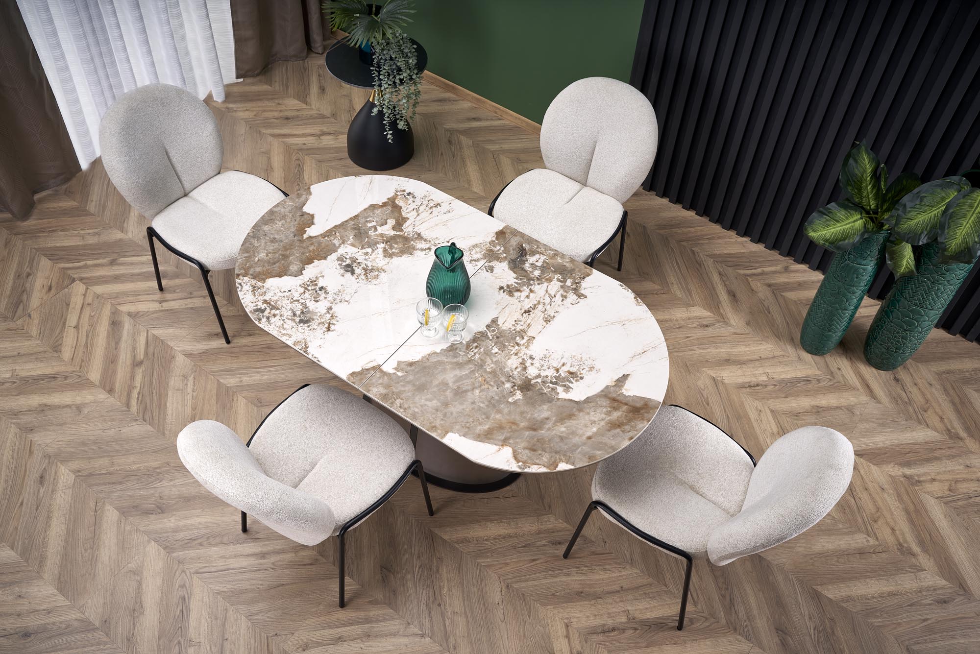 Malisana bővíthető étkezőasztal