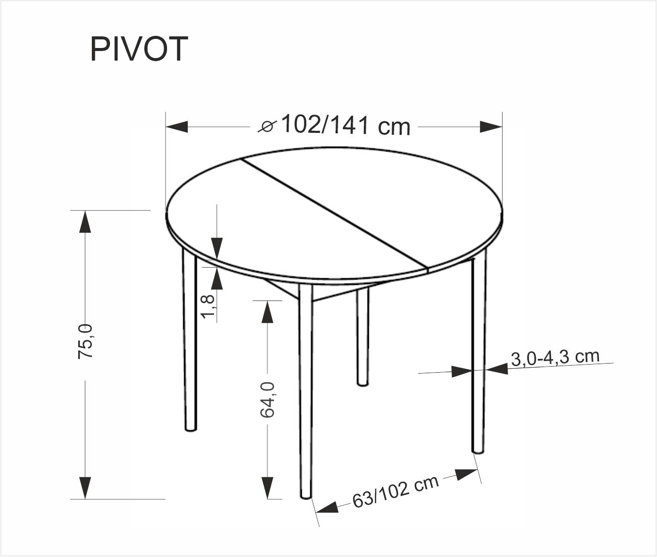 Planei bővíthető étkezőasztal