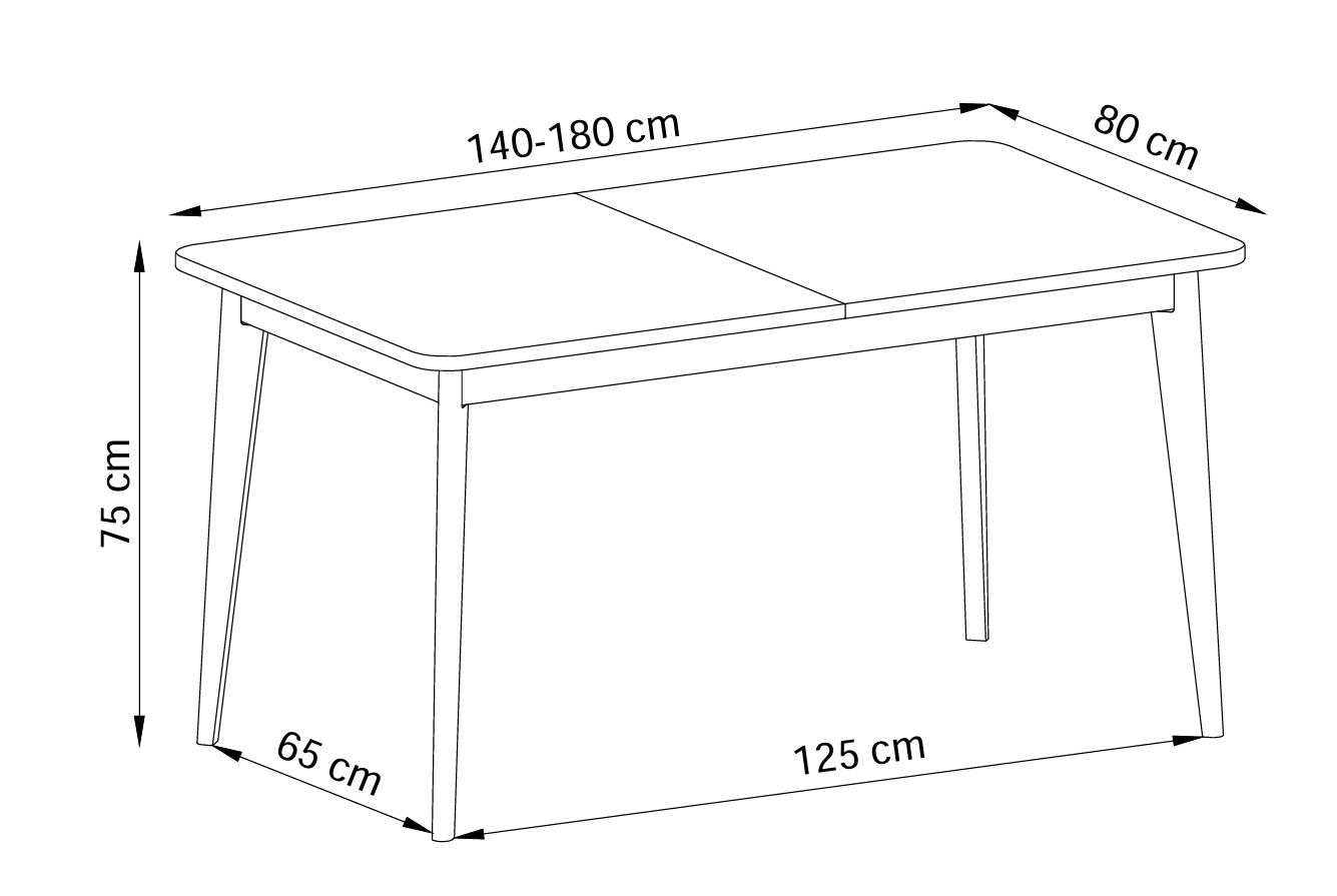 Ercolana asztal 140x80