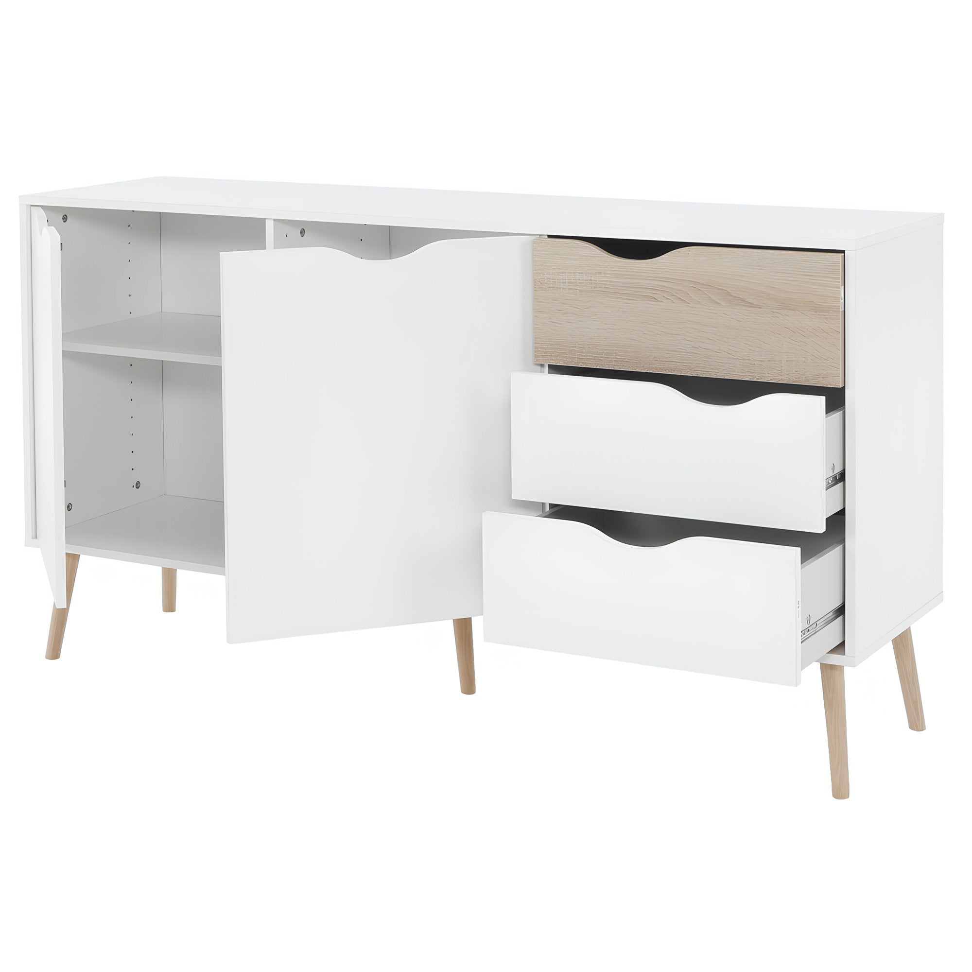 komód, tölgy sonoma / fehér, OSLO 75381