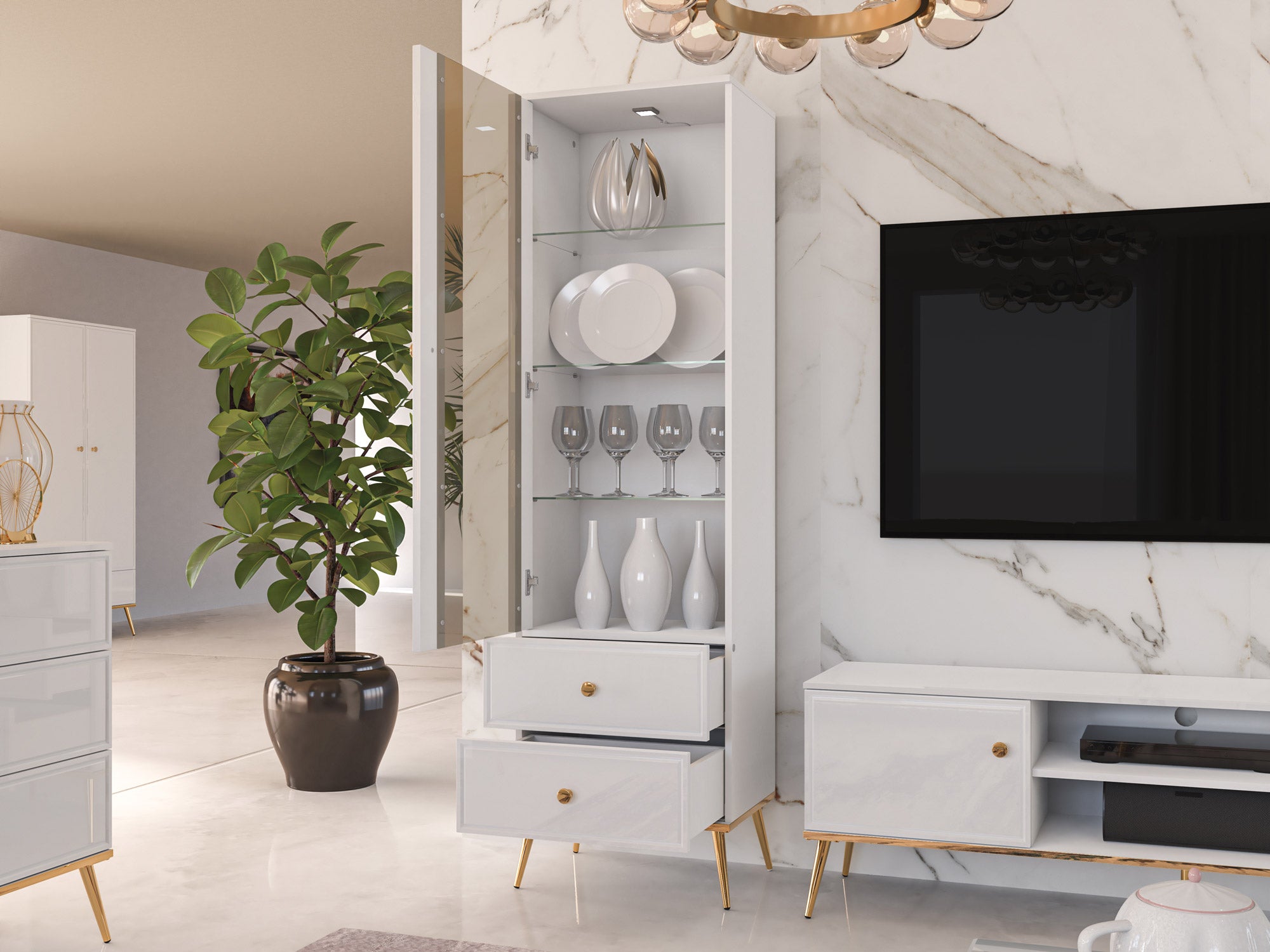 Zafira vitrin 92 széles white