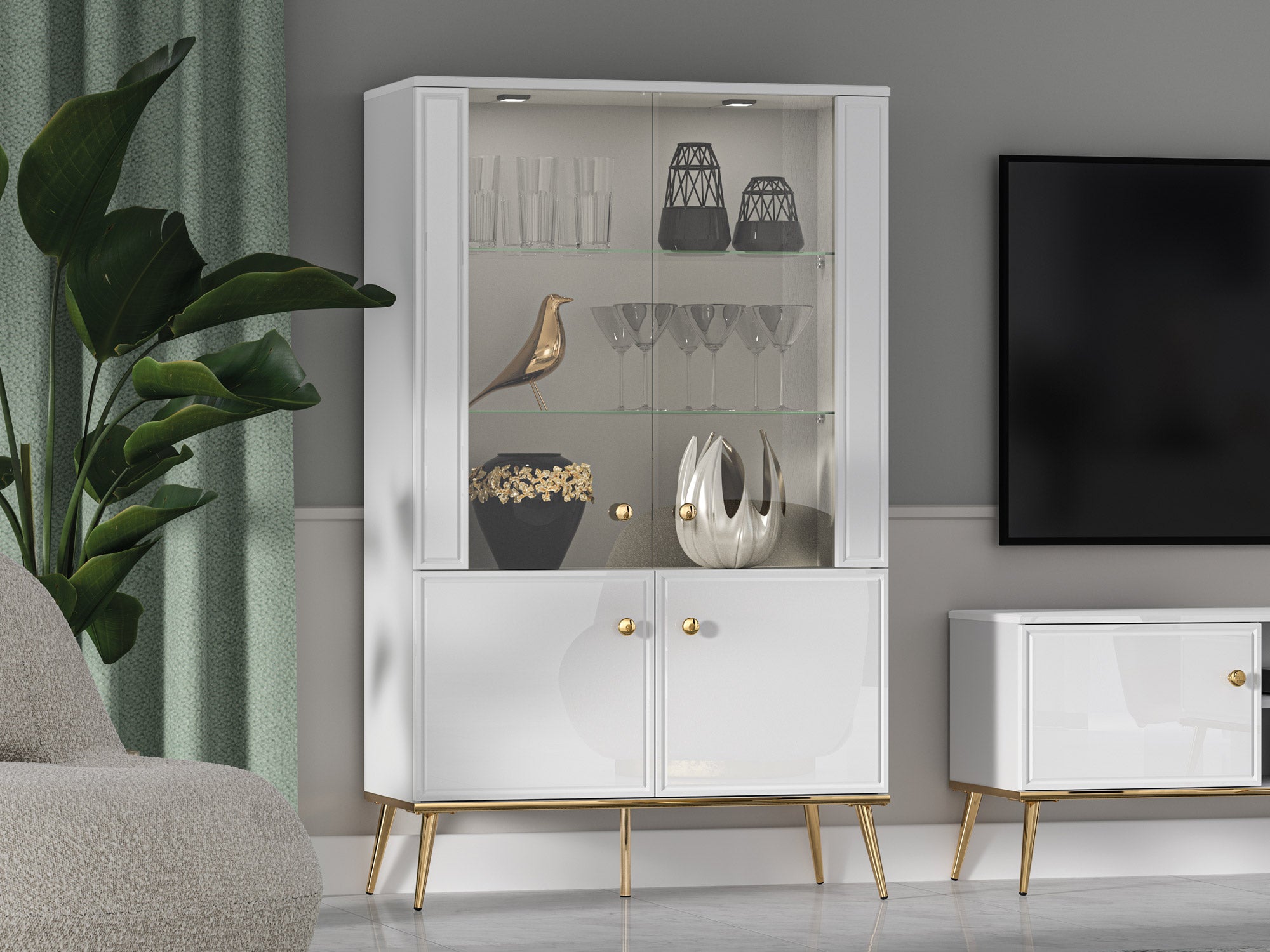 Zafira vitrin 92 széles white 2