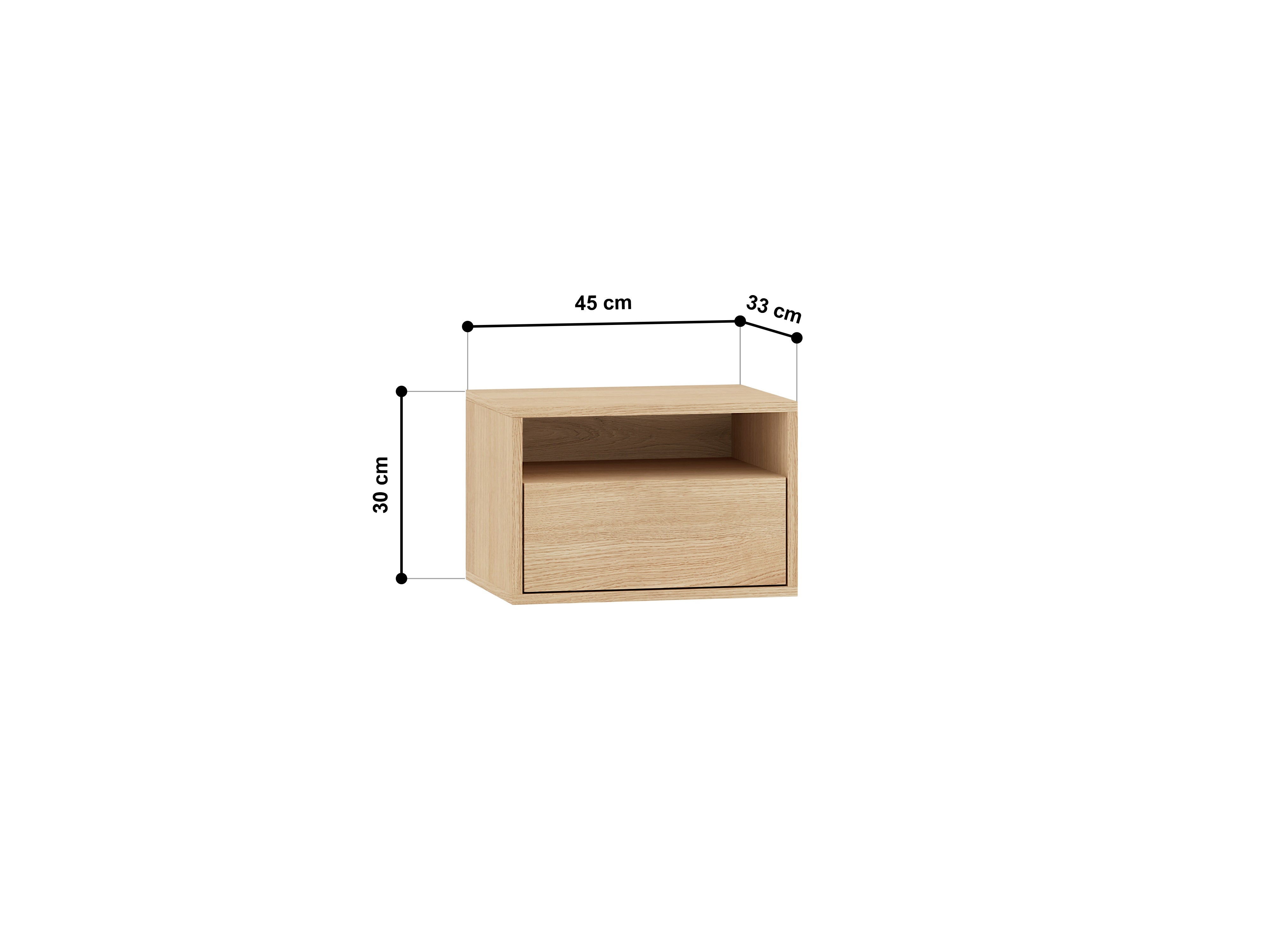 Ondina éjjeliszekrény 45x30 oak