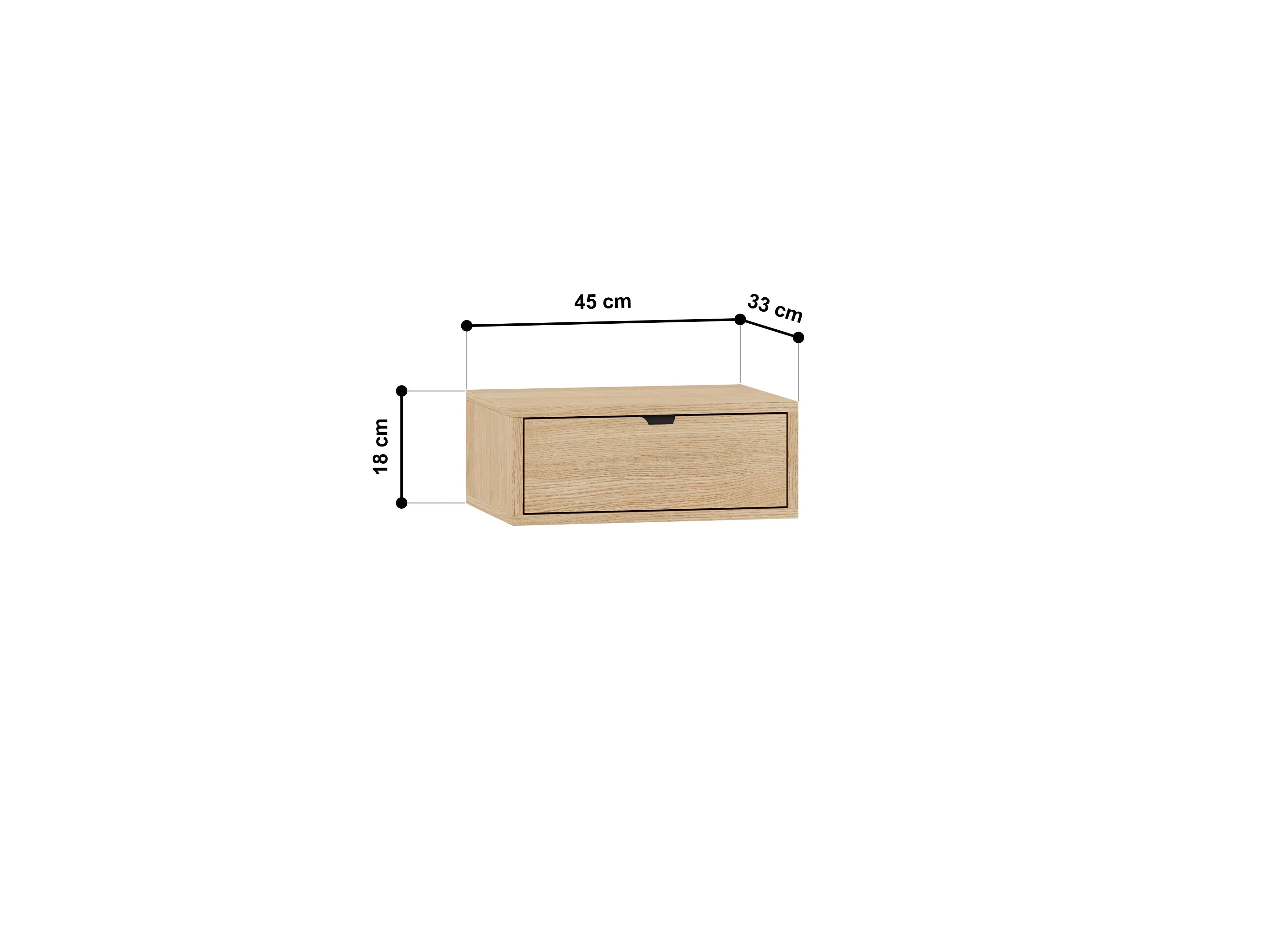 Ondina éjjeliszekrény 45x18 oak