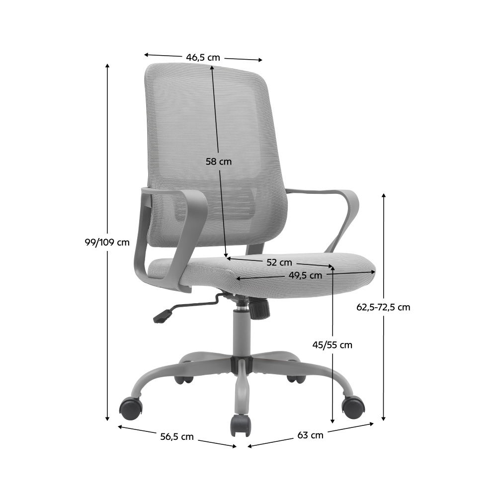 Irodai szék, szürke, SALOMO TYP 2
