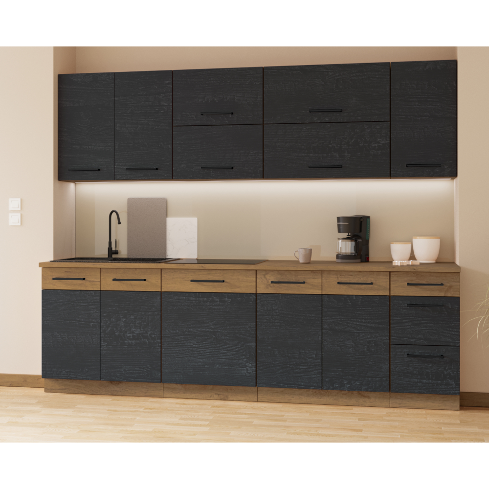 Magas szekrény, lancelot tölgy/ fehér extra magas fényű HG , VEGA 60 DK-210 2F