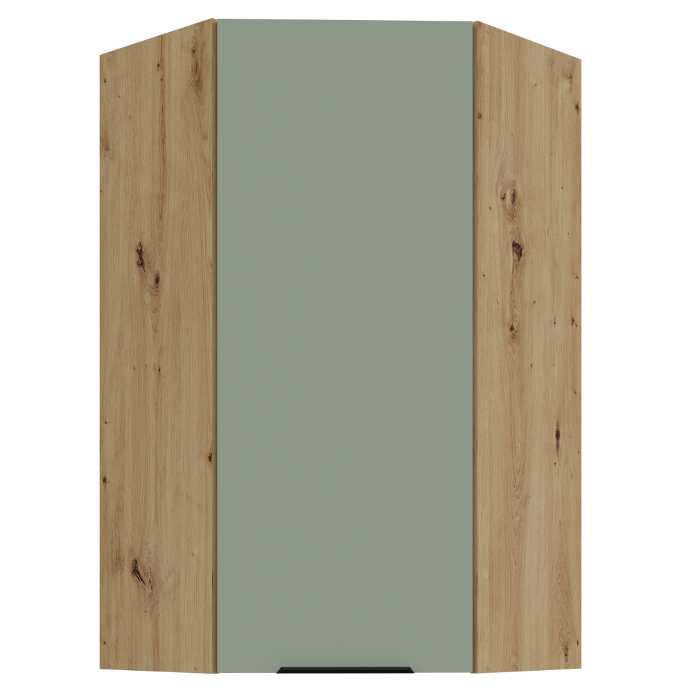Felső sarokszekrény, aquamarine/artisan tölgy, ARSANY 60x60 GN-108 1F