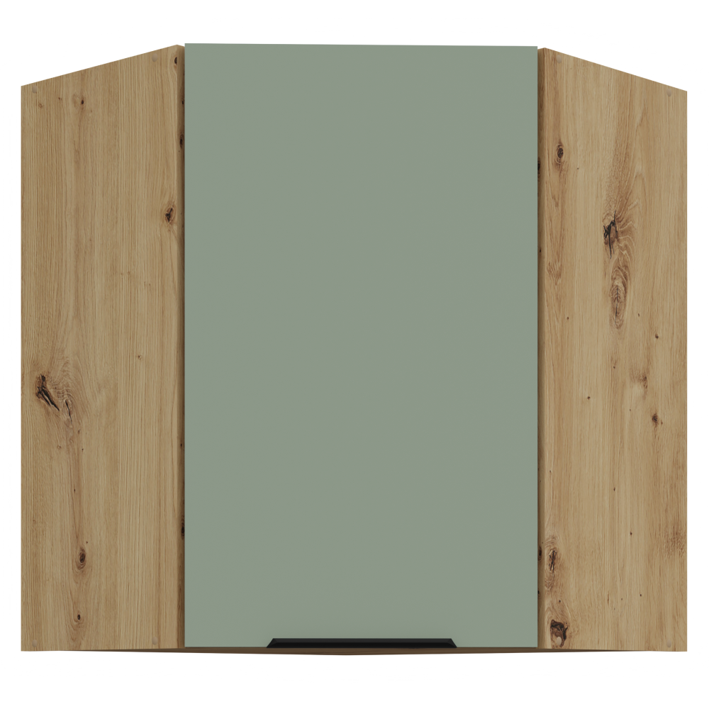 Felső sarokszekrény, aquamarine/artisan tölgy, ARSANY 60x60 GN-72 1F