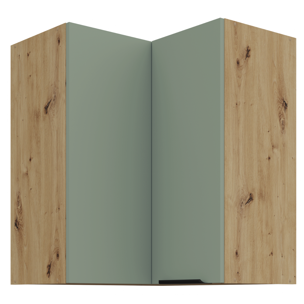 Felső sarokszekrény, aquamarine/artisan tölgy, ARSANY 60x60 GN-72 2F