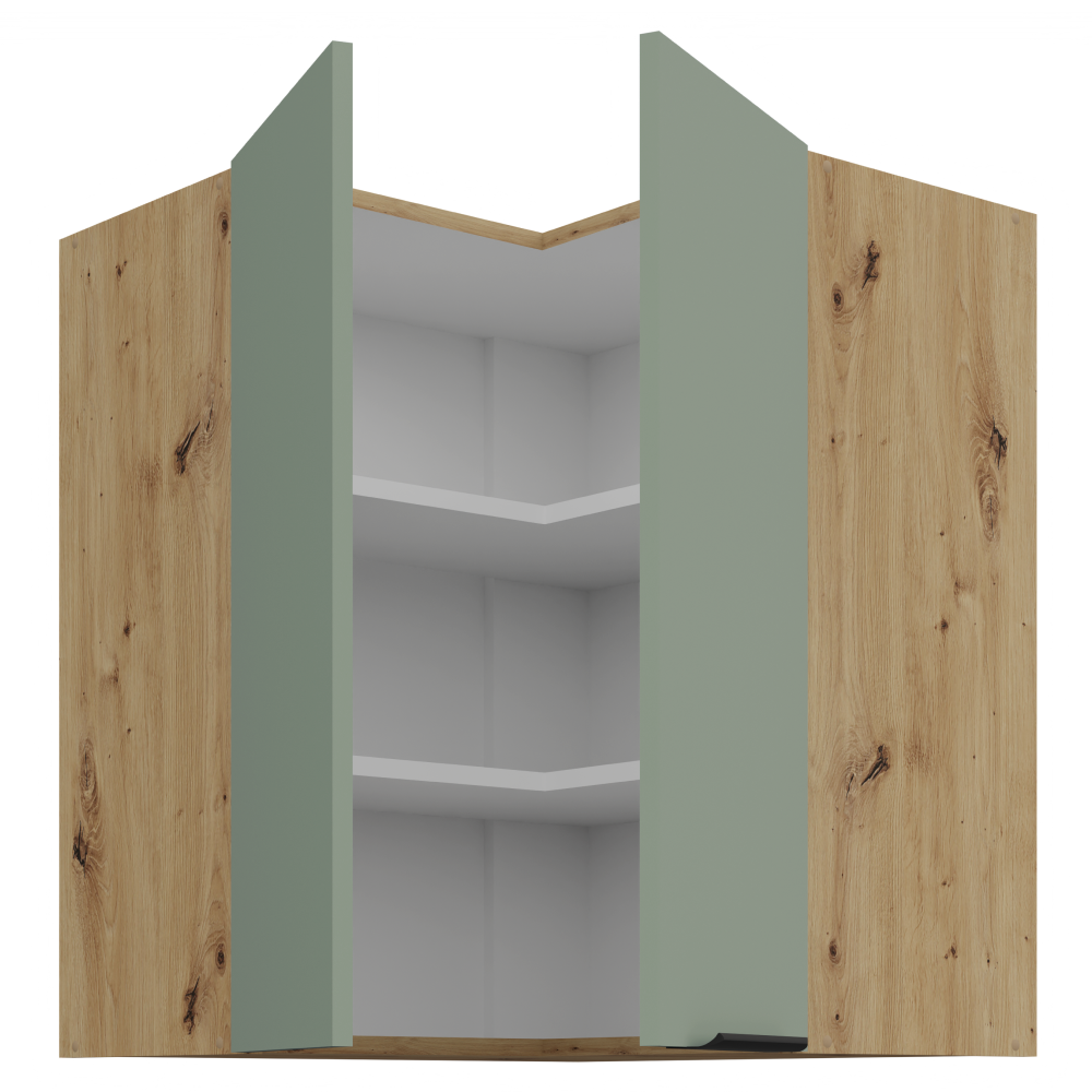 Felső sarokszekrény, aquamarine/artisan tölgy, ARSANY 60x60 GN-72 2F