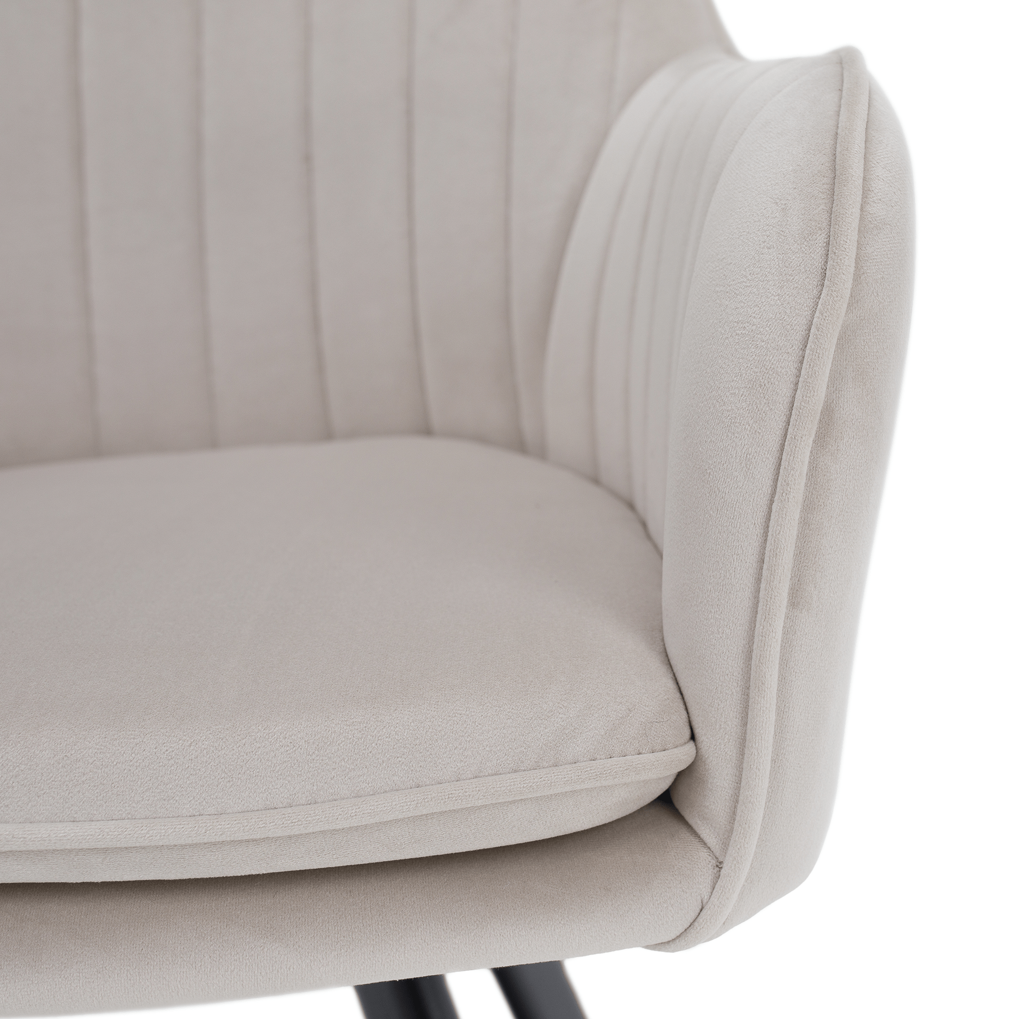 Design fotel, bézses szürke Velvet szövet, AURIL
