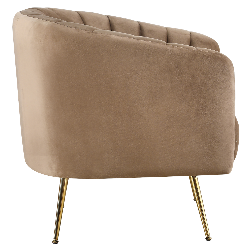 Design fotel, bézs Velvet szövet/gold króm-arany, BAGY