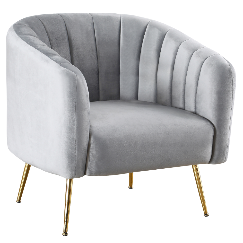 Design fotel, bézs Velvet szövet/gold króm-arany, BAGY
