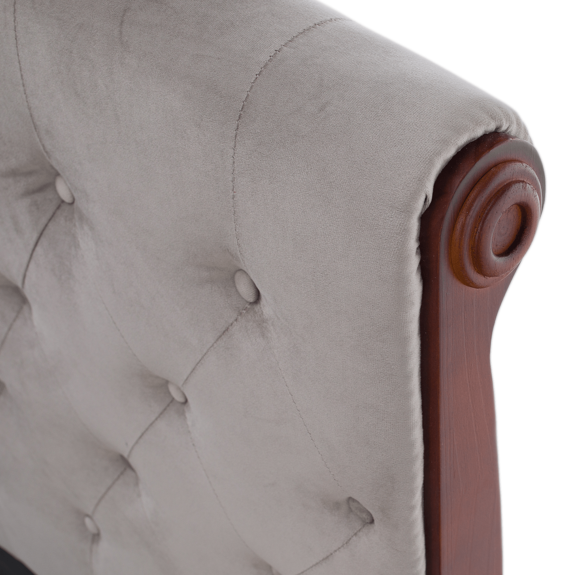 Ágy ágyráccsal, 180x200, szürkésbarna Taupe Velvet szövet, BARETO