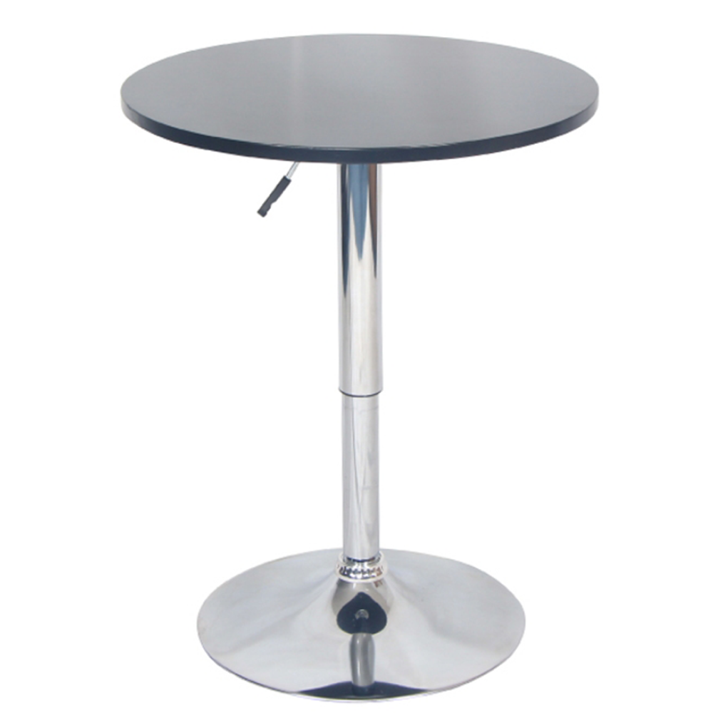 Bárasztal, magasság állítással, króm/fehér, átmérő 60 cm, BRANY 2 NEW