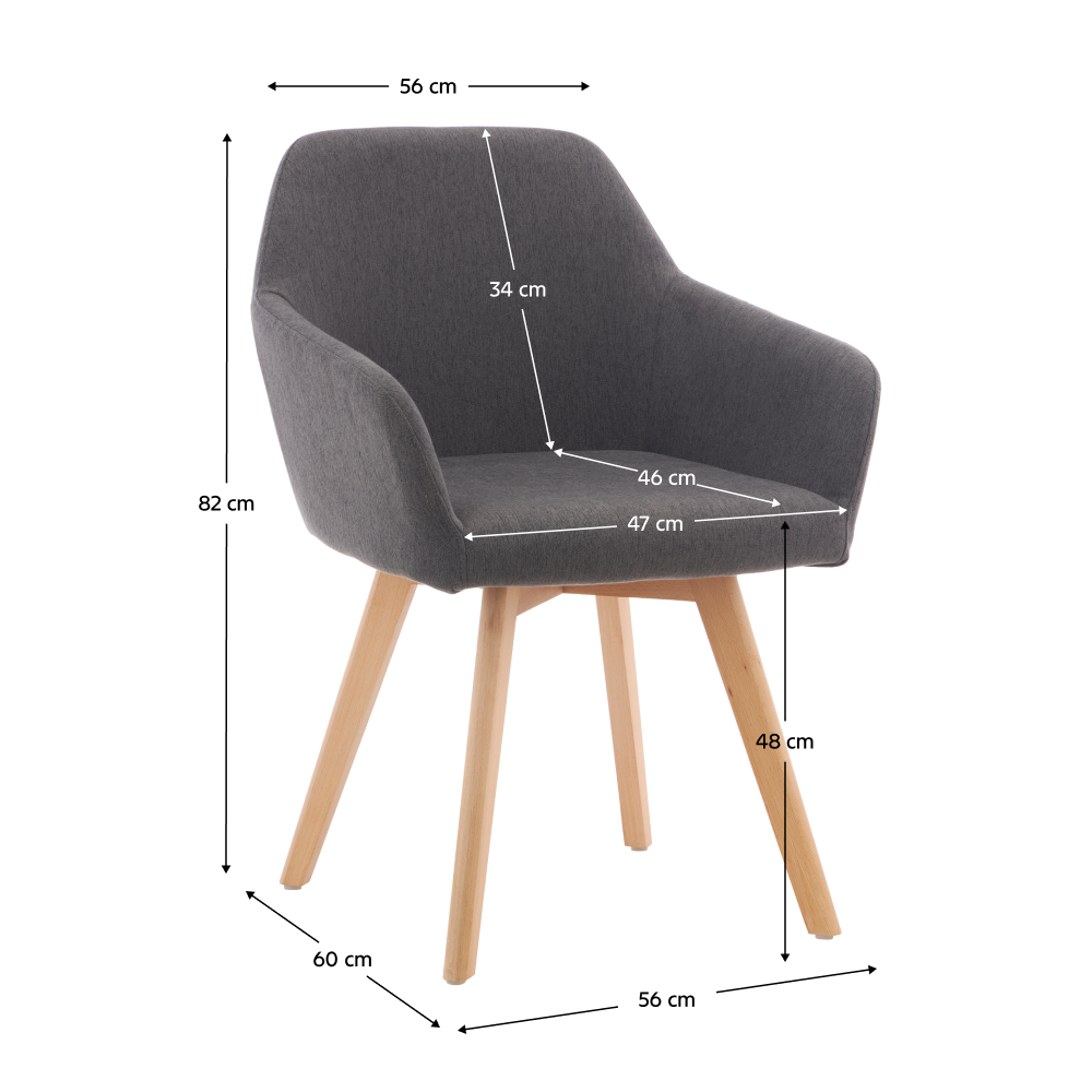 Dizájnos fotel, sötétszürke/bükk, CLORIN 2 NEW