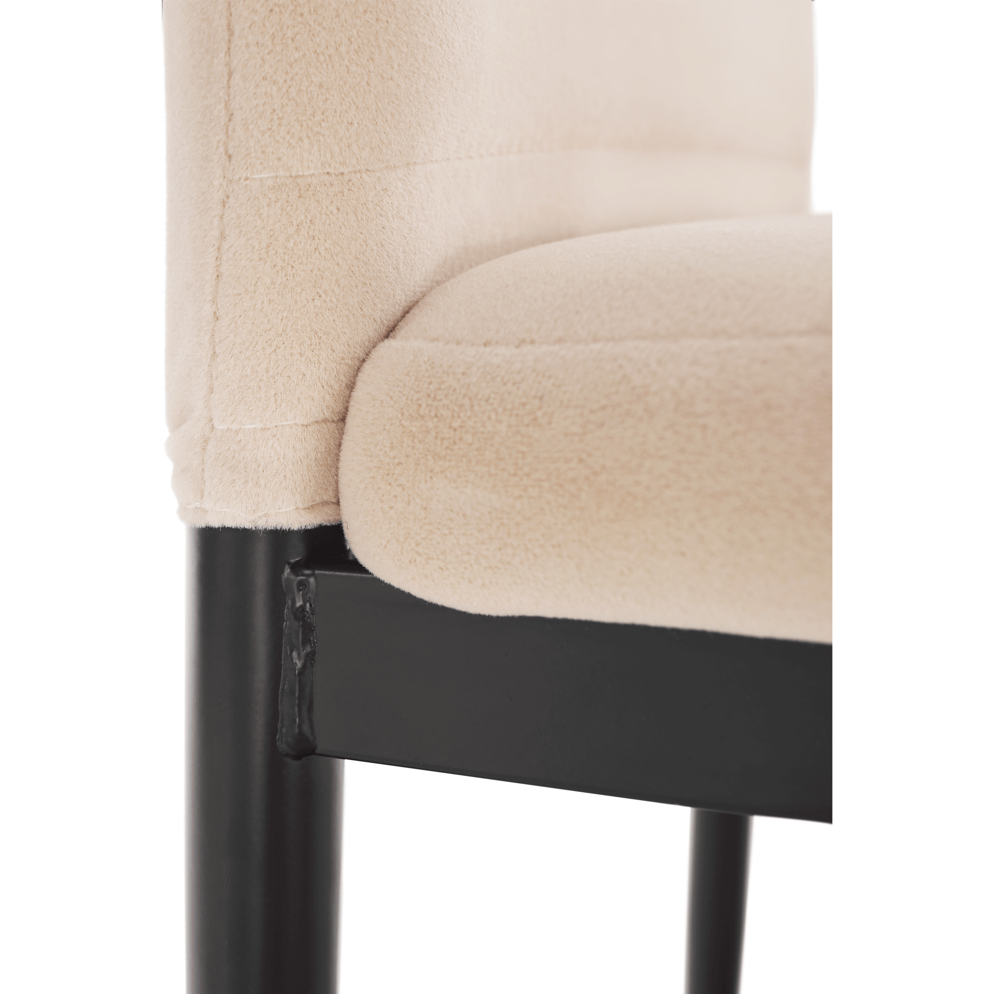 Szék, bézs Dulux Velvet szövet/fekete fém, COLETA NOVA