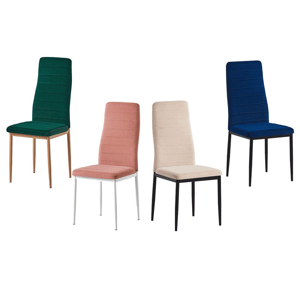 Szék, bézs Dulux Velvet szövet/fekete fém, COLETA NOVA