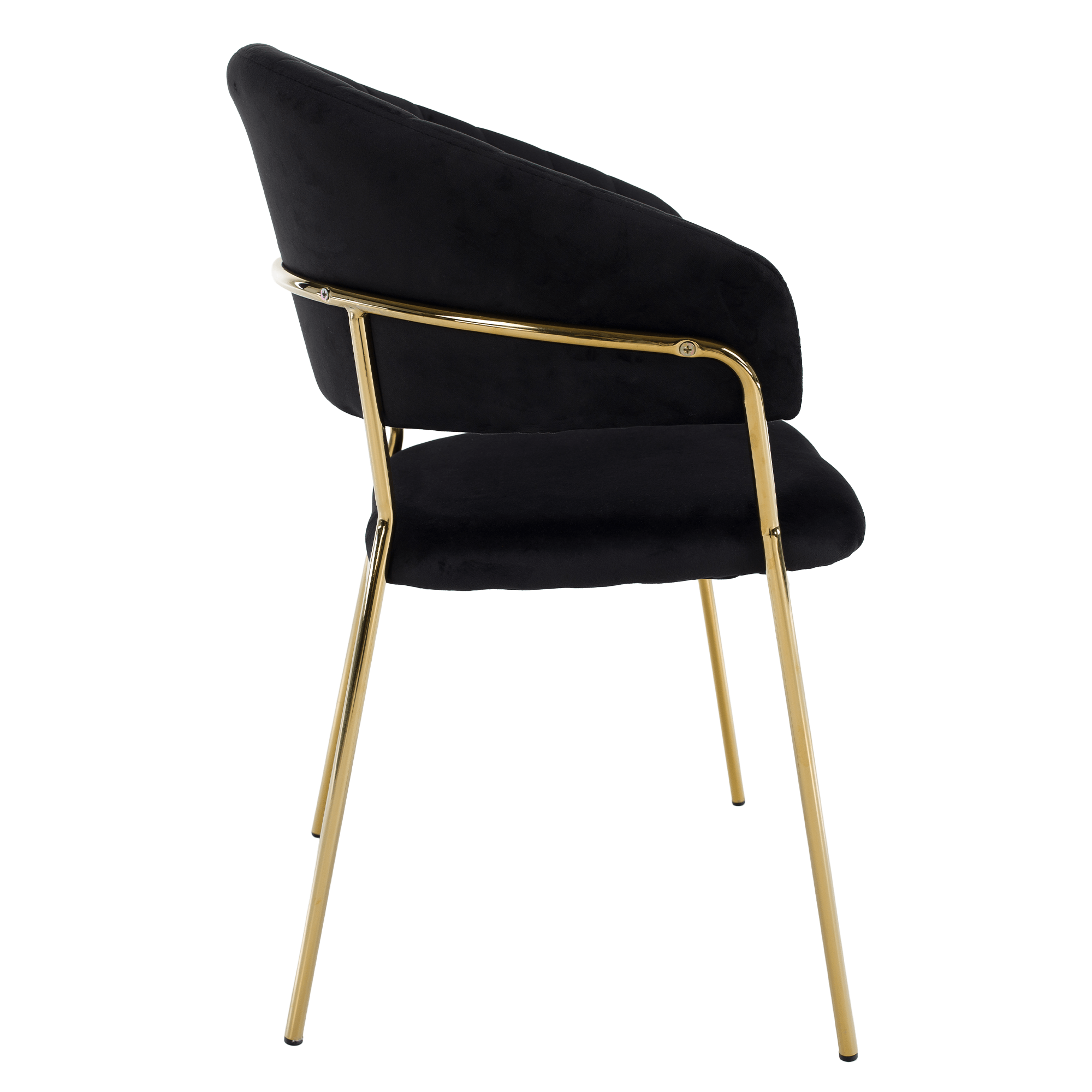 Design étkezőszék, fekete Velvet szövet/gold króm arany, DASMIN TYP 1