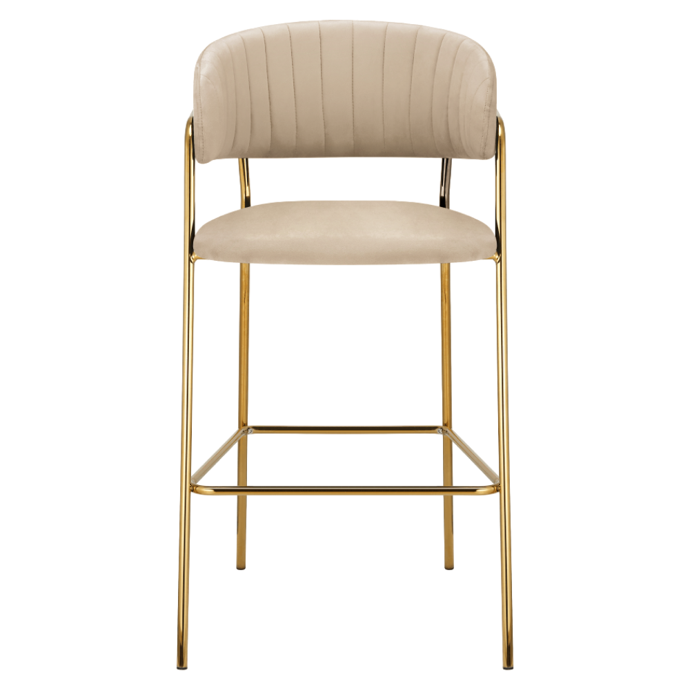 Design bárszék, bézs Velvet szövet/gold króm arany, DASMIN TYP 2