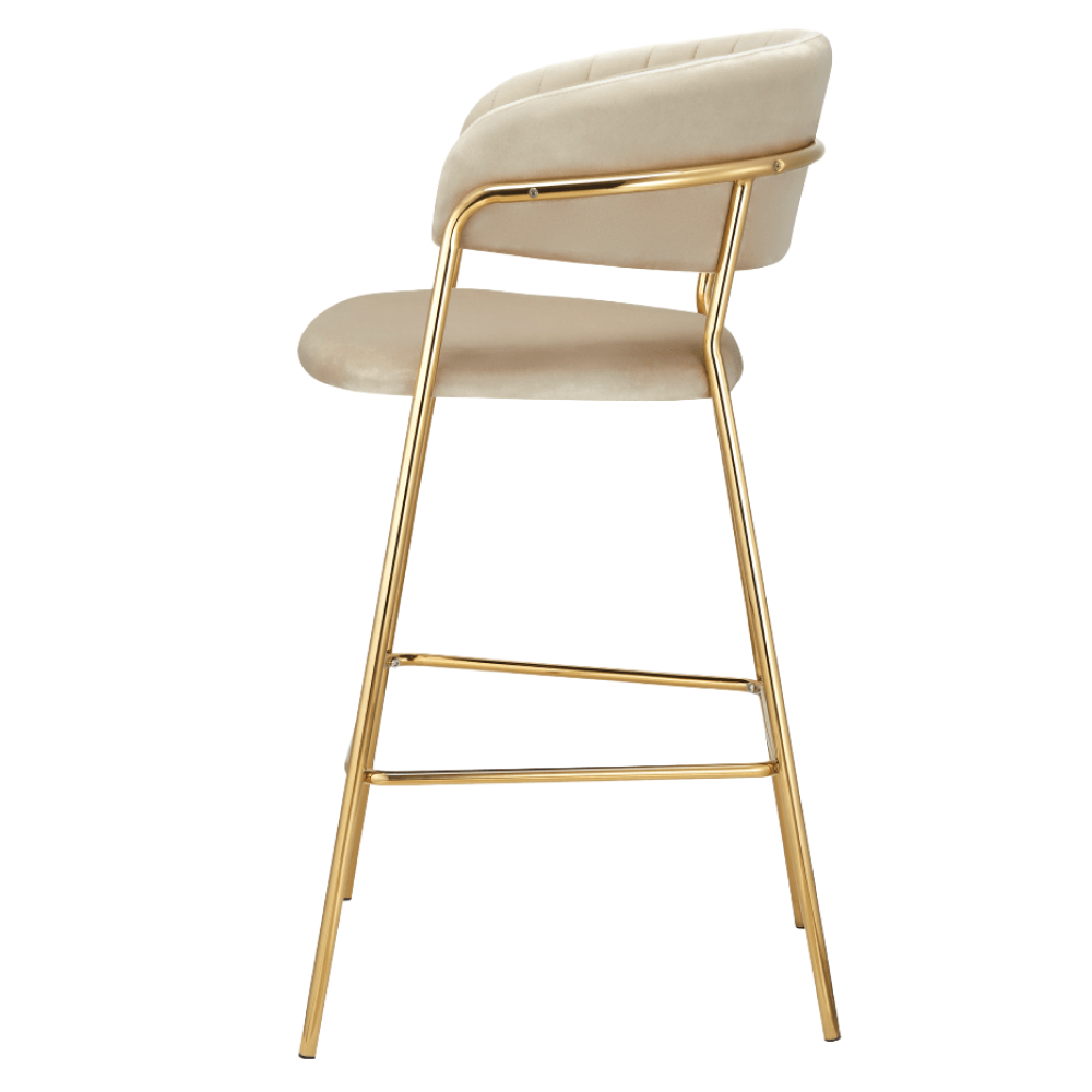 Design bárszék, bézs Velvet szövet/gold króm arany, DASMIN TYP 2
