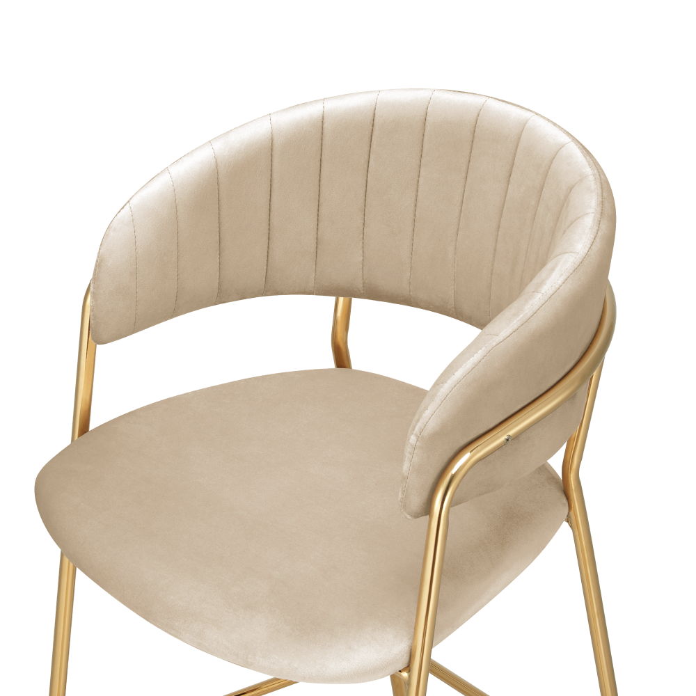Design bárszék, bézs Velvet szövet/gold króm arany, DASMIN TYP 2