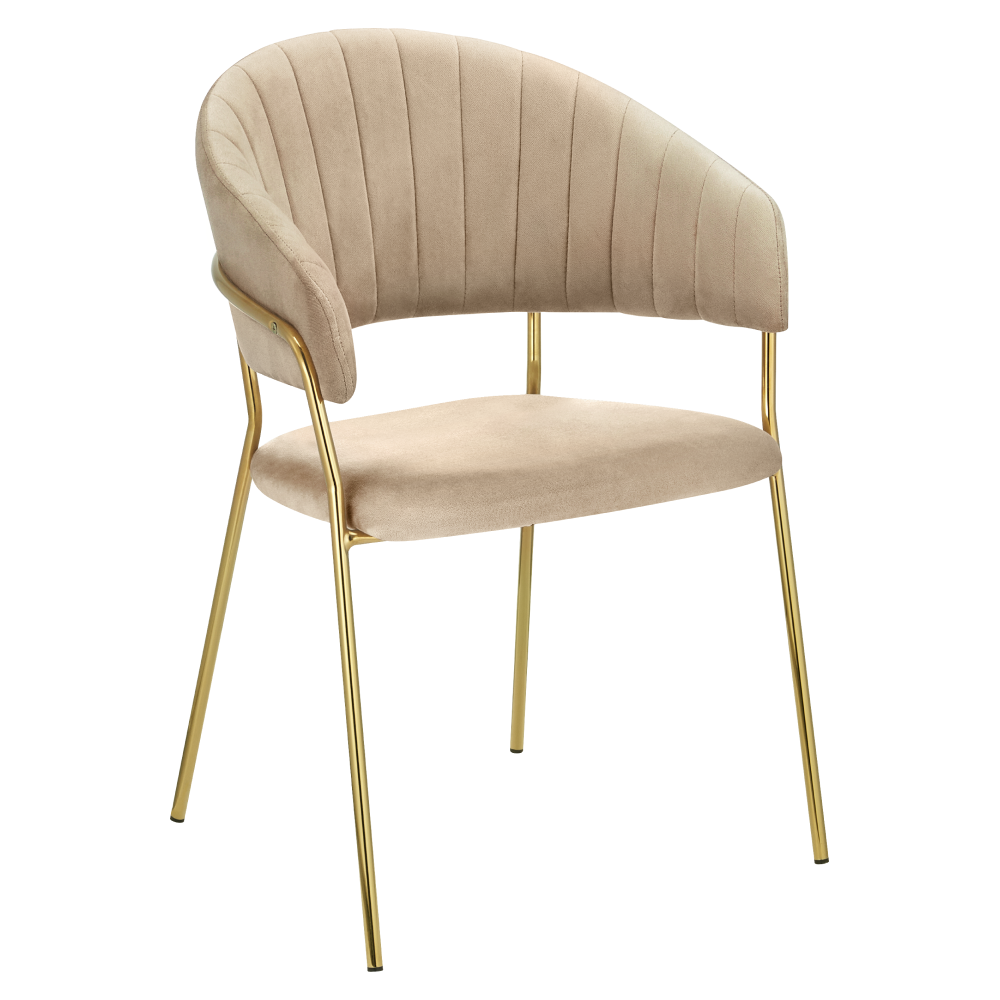Design étkezőszék, fekete Velvet szövet/gold króm arany, DASMIN TYP 1