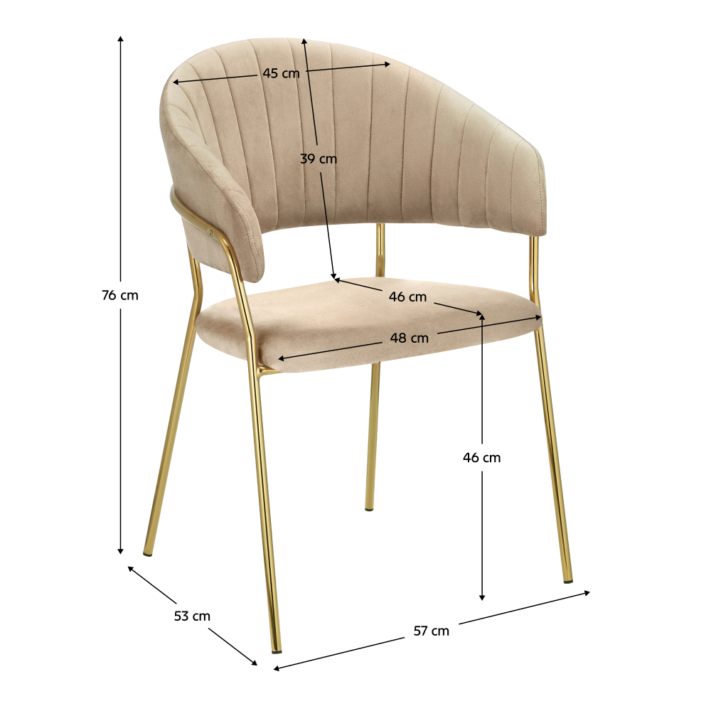 Design étkezőszék, fekete Velvet szövet/gold króm arany, DASMIN TYP 1
