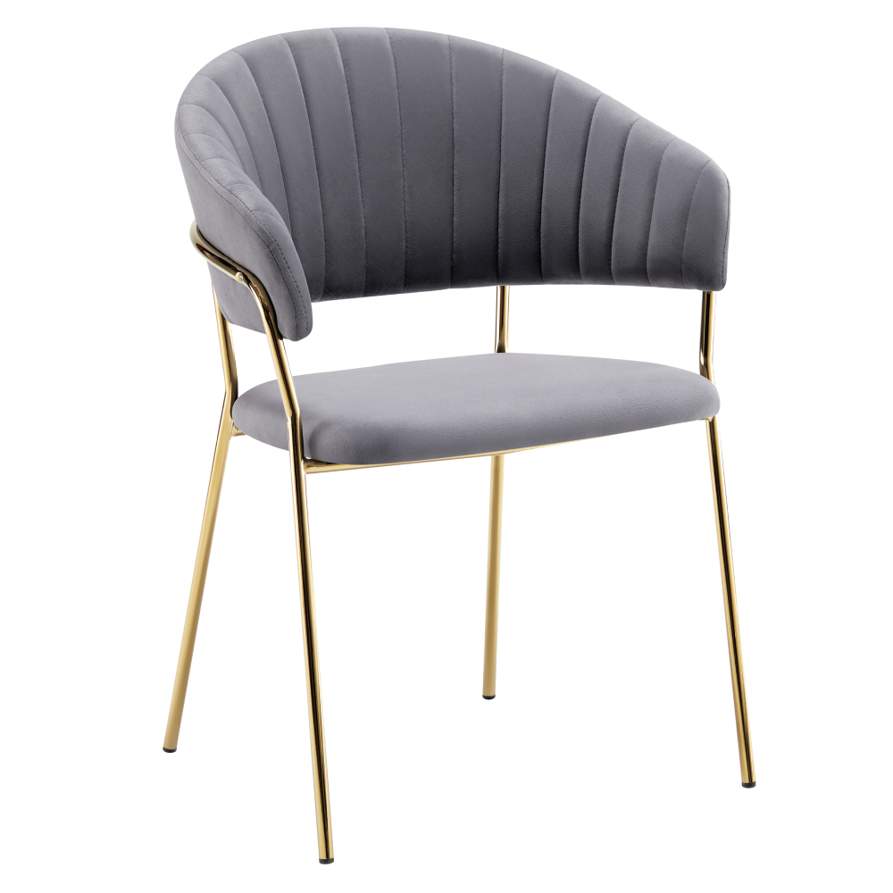 Design étkezőszék, fekete Velvet szövet/gold króm arany, DASMIN TYP 1