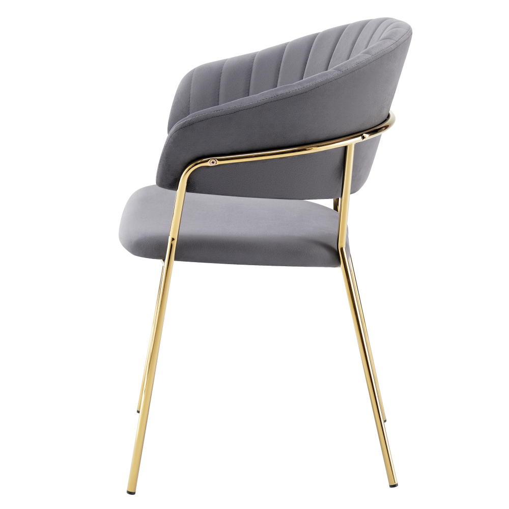 Design étkezőszék, fekete Velvet szövet/gold króm arany, DASMIN TYP 1
