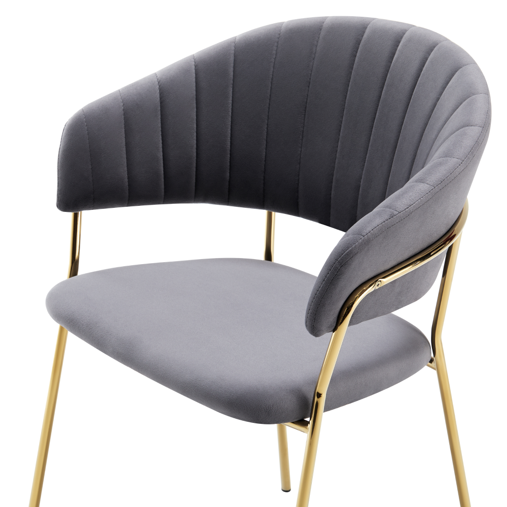 Design étkezőszék, fekete Velvet szövet/gold króm arany, DASMIN TYP 1