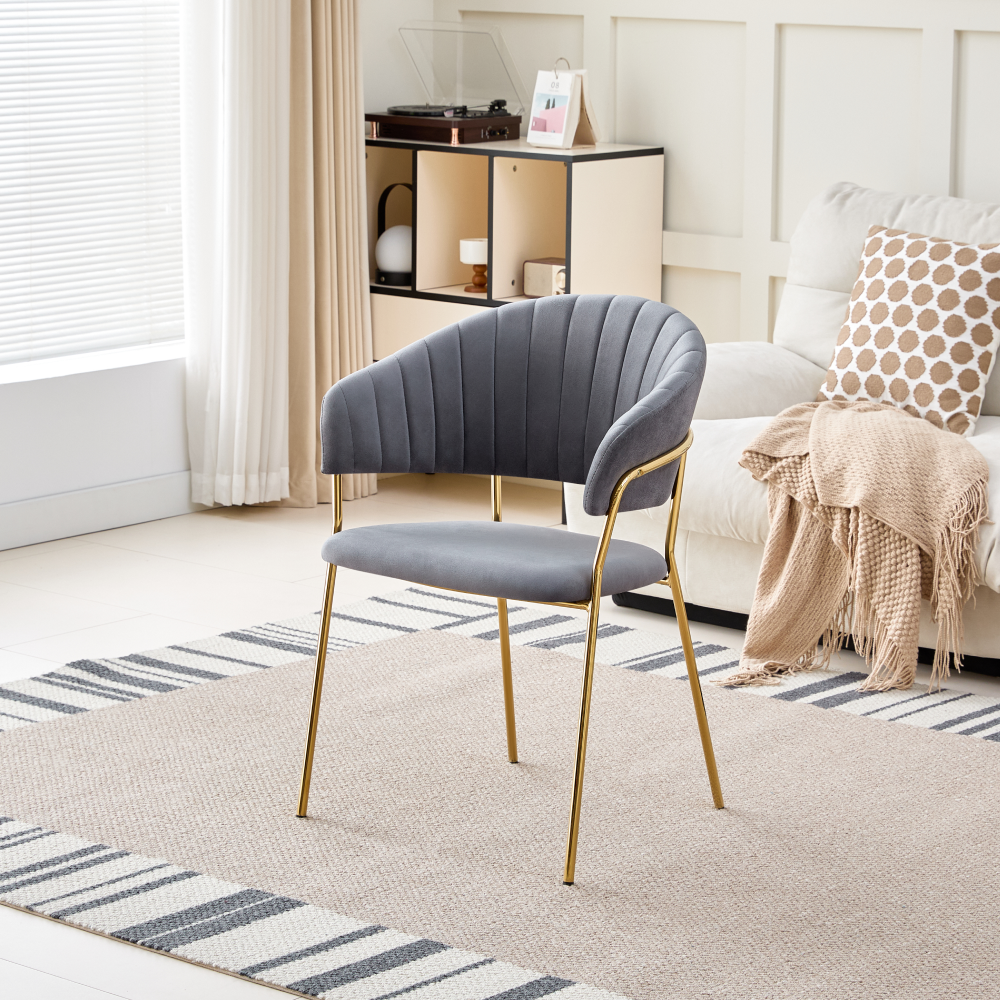 Design étkezőszék, fekete Velvet szövet/gold króm arany, DASMIN TYP 1