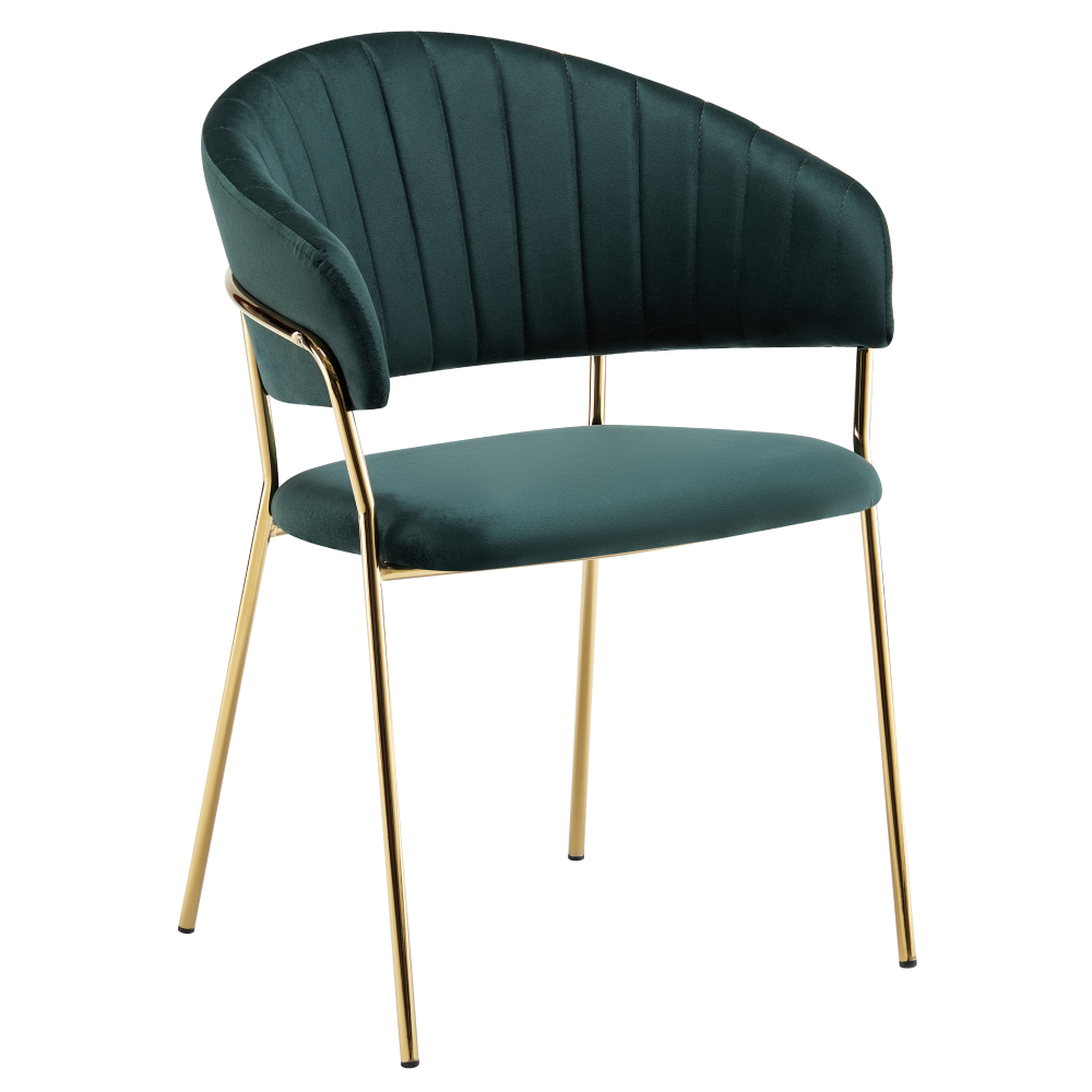 Design étkezőszék, fekete Velvet szövet/gold króm arany, DASMIN TYP 1