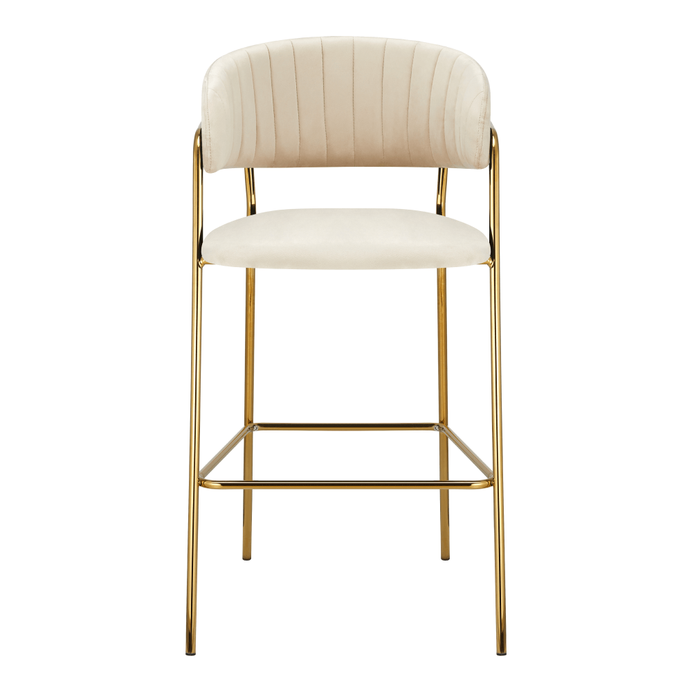 Design bárszék, bézs Velvet szövet/gold króm arany, DASMIN TYP 2