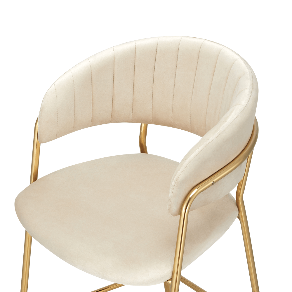 Design bárszék, bézs Velvet szövet/gold króm arany, DASMIN TYP 2