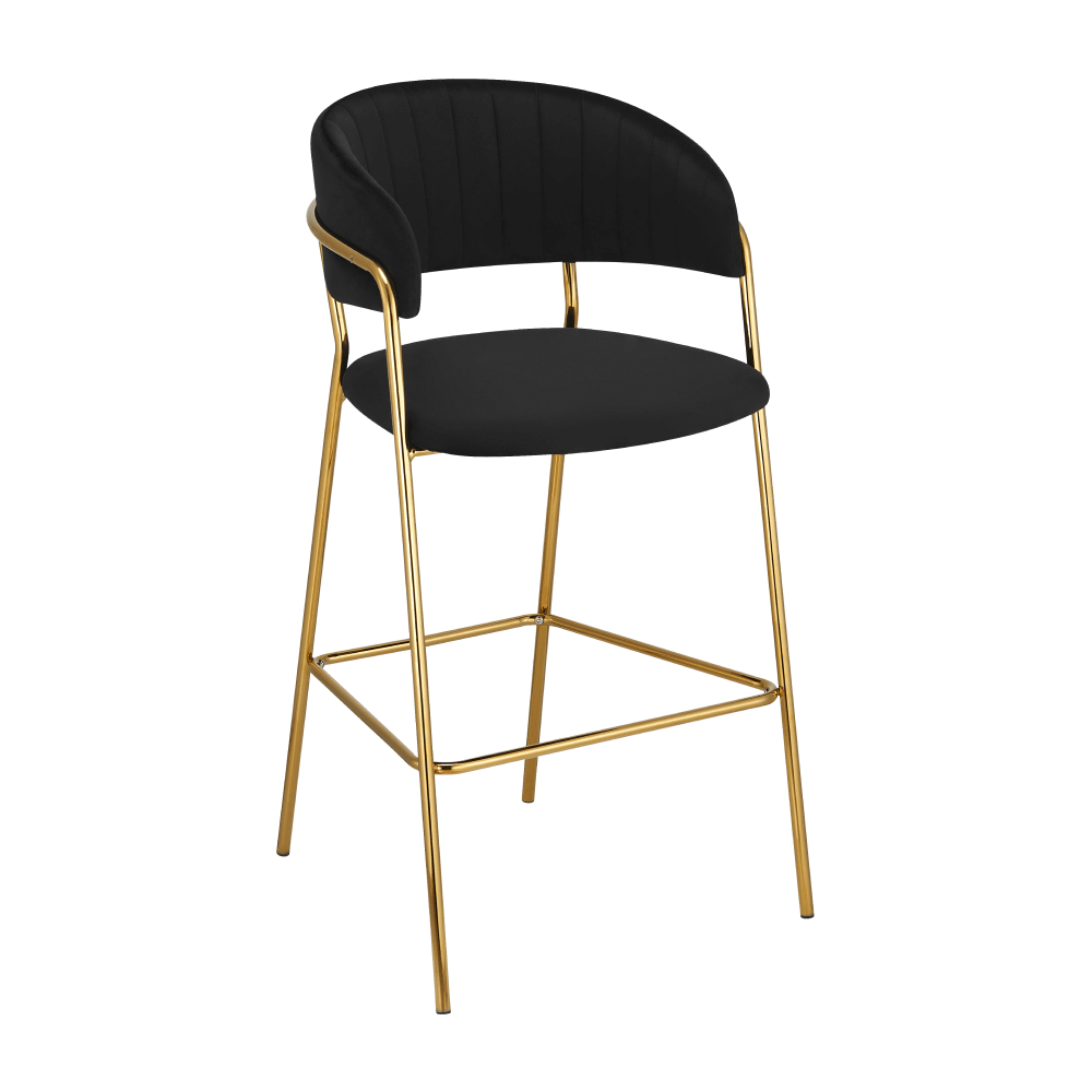 Design bárszék, bézs Velvet szövet/gold króm arany, DASMIN TYP 2