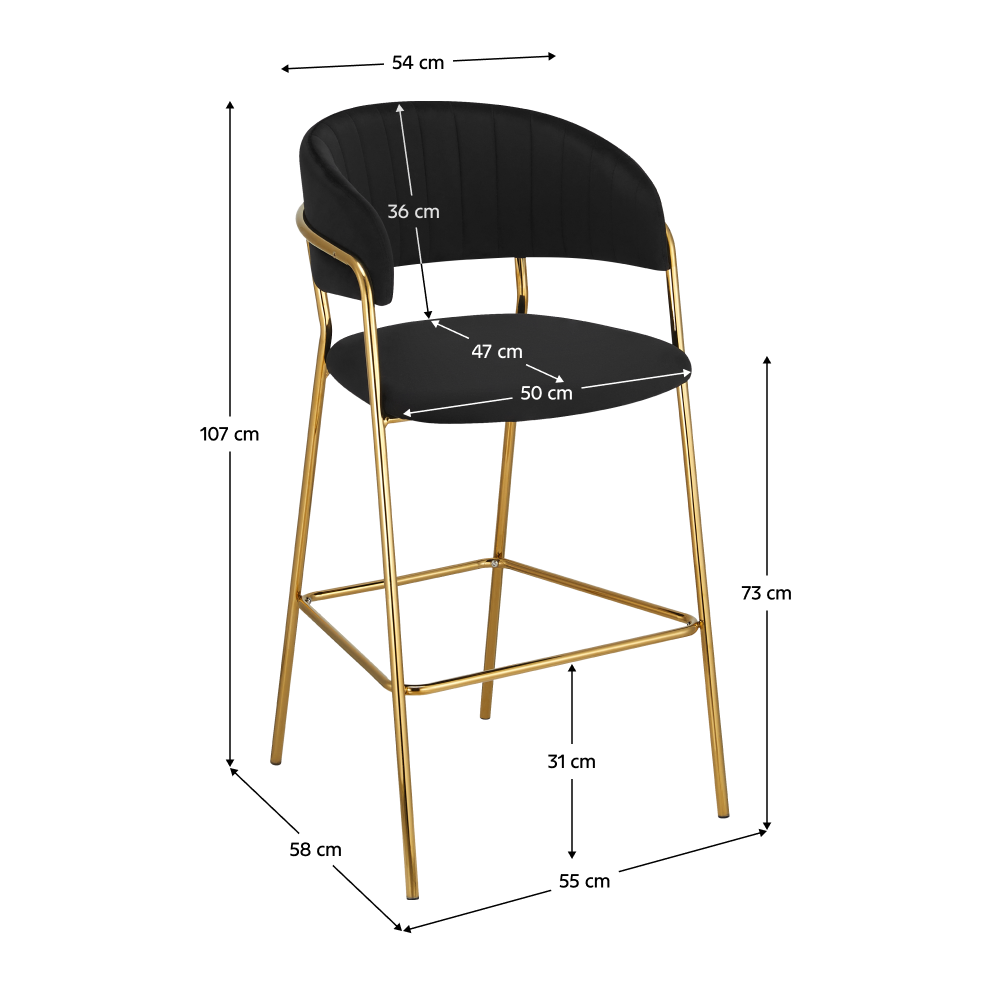 Design bárszék, bézs Velvet szövet/gold króm arany, DASMIN TYP 2