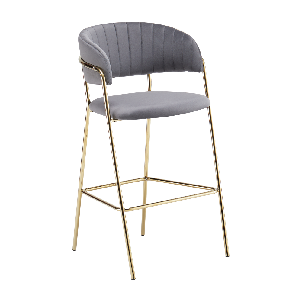 Design bárszék, bézs Velvet szövet/gold króm arany, DASMIN TYP 2