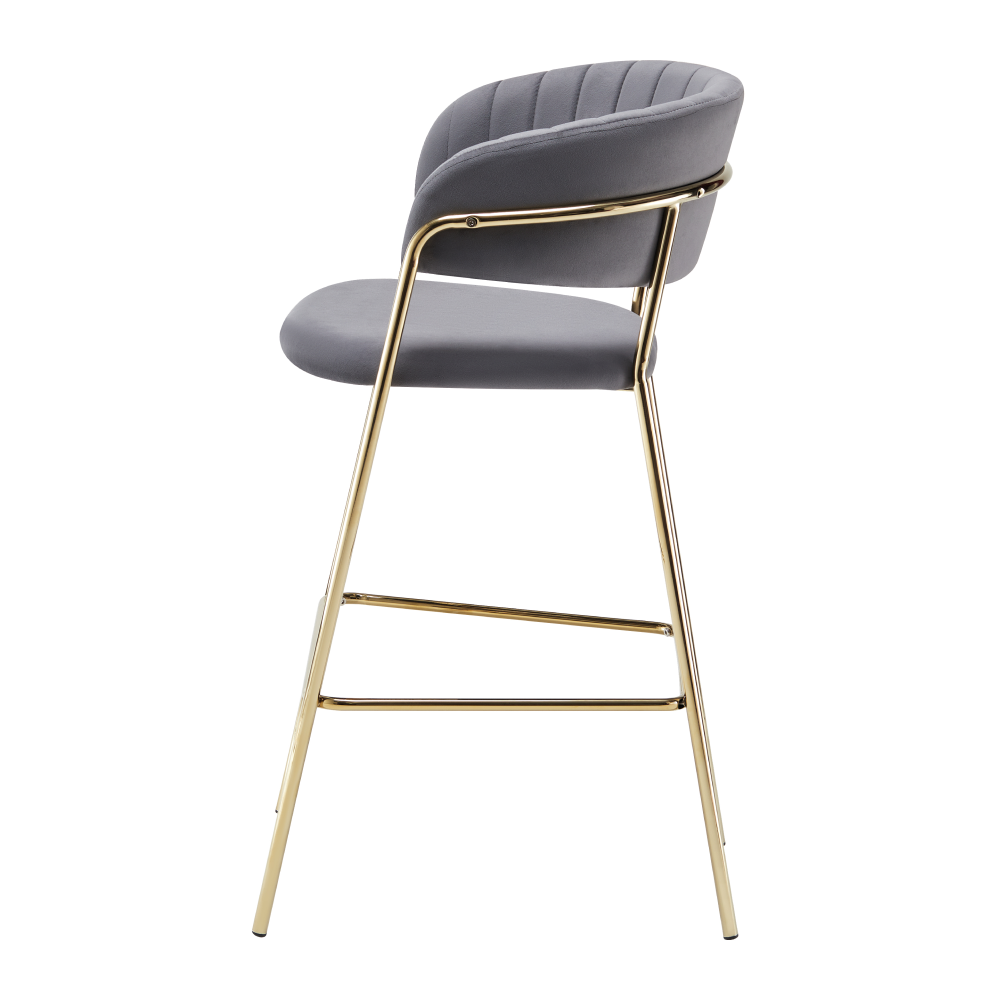Design bárszék, bézs Velvet szövet/gold króm arany, DASMIN TYP 2