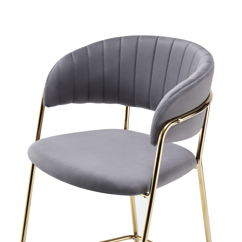 Design bárszék, bézs Velvet szövet/gold króm arany, DASMIN TYP 2